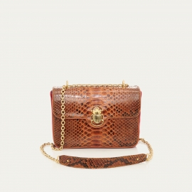 Sac Python Ava Medium Marron Moka Rouge Bordeaux