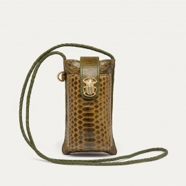 Kaki Python Phone Bag Double Marcus