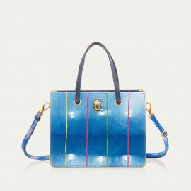 Mini Cabas Denim Archi Indigo Bogolan