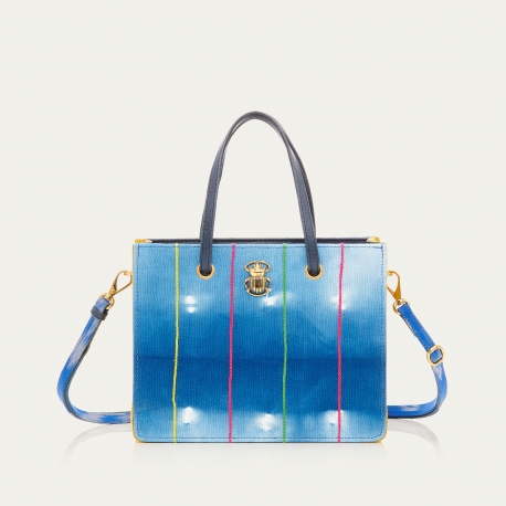 Mini Cabas Denim Archi Indigo Bogolan
