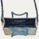 Woven Indigo Tricolor Shopping Bag Mini Archi