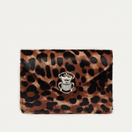 Leopard Leather Card Holder Alex