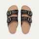 Sandals Python Odette Black Silver Studs