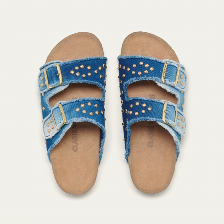 Indigo Fabric Odette Sandals