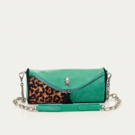 Mint Leopard Leather Gaston Bag