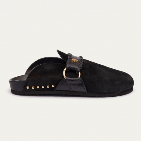 Mules Georgette Cuir Noir