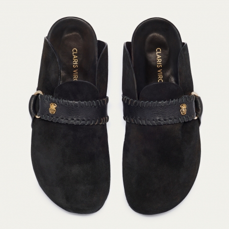 Mules Georgette Cuir Noir