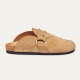 Sand Leather Georgette Mules