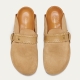 Sand Leather Georgette Mules