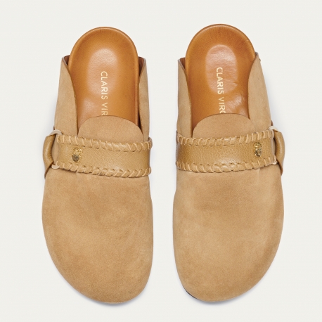 Mules Georgette Cuir Sable