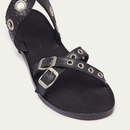 Sandales Python Laurette Noir