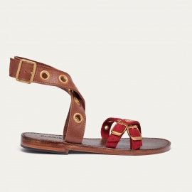 Sandales Python Laurette Chocolat Burgundy