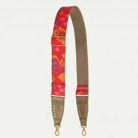Endek Red Printed Kaki Strap with Hooks