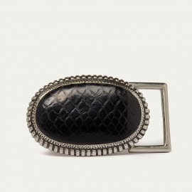 Boucle Dallas Python Noire Argent