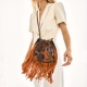 Sac à Franges Python Cheyenne Orange Brodé