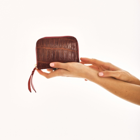 Chocolate Croco Wallet Mini Bob