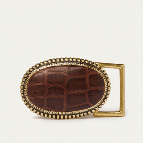 Chocolate Croco Dallas Buckle