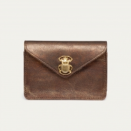 Golden Brown Leather Card Holder Alex