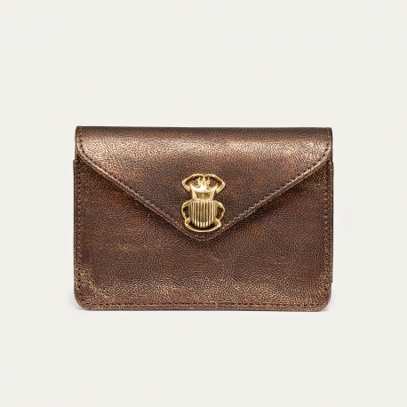 Golden Brown Leather Card Holder Alex