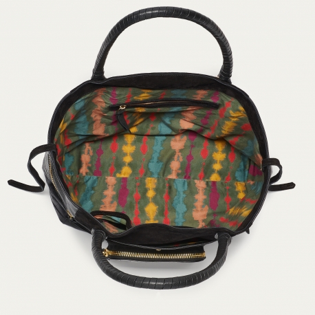 Liquorice Leather Hugo Tote Bag