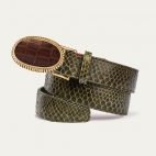 Dallas Chocolate Python Kaki Belt