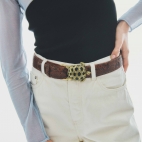 Gold Turtle Python Chocolate Belt