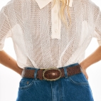 Ceinture Python Chocolat Dallas Croco