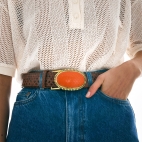 Dallas Orange Python Chocolat Belt