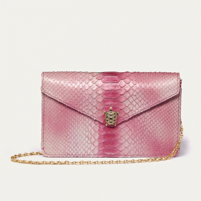 Porte Cartes Python Big Alex Rouge Bordeaux Délavé