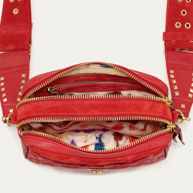 Sac Lily Cuir Rouge Vermillon