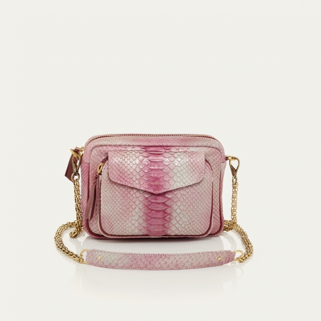 Sac Python Charly Rouge Bordeaux Delavé