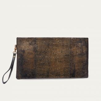 Old Gold Lizard Clutch Lou