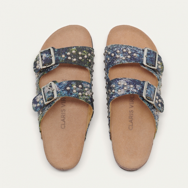 Kaki Mustard Lizard Odette Sandals