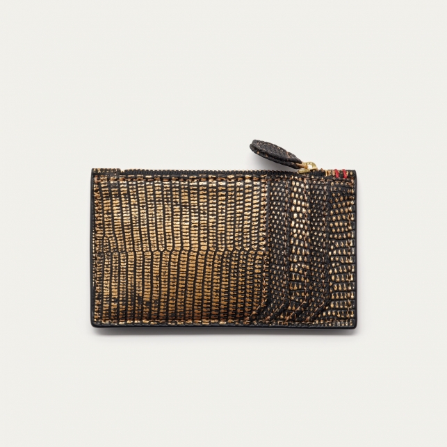 Old Gold Lizard Helena Card Holder