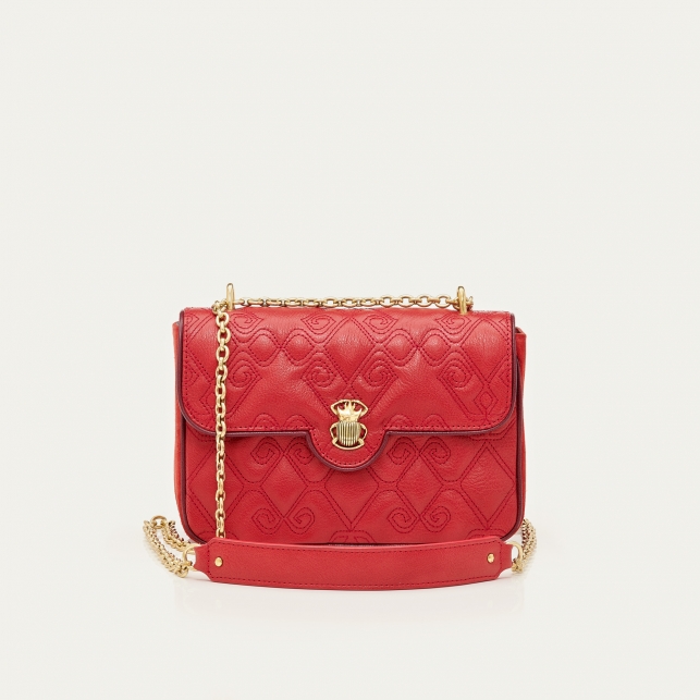 Vermilion Leather Ava Medium Bag