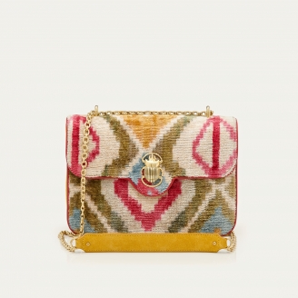 Rhomb Velvet Leather Big Ava Bag