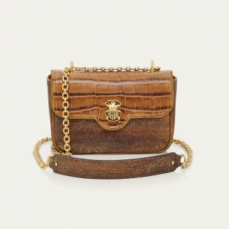 Golden Brown Leather Mini Ava Bag