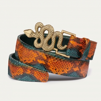Kingfisher Python Golden Snake Belt