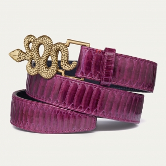 Violet Python Belt Snake Gold