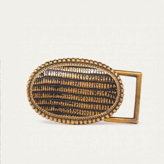 Old Gold Lizard Dallas Buckle