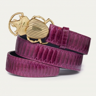Ceinture Python Violet Beetle Or