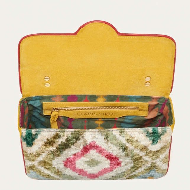 Rhomb Velvet Leather Big Ava Bag