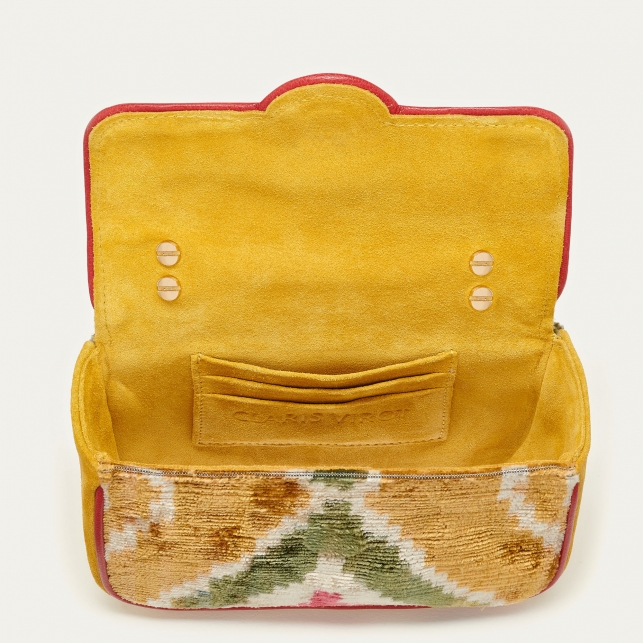 Sac Cuir Mini Ava Velours Losange