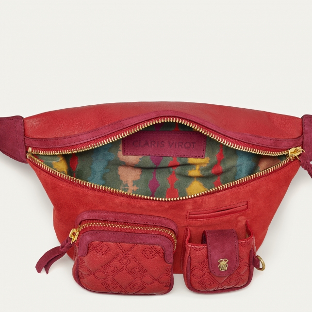 Vermilion Leather Fanny Pack Romeo