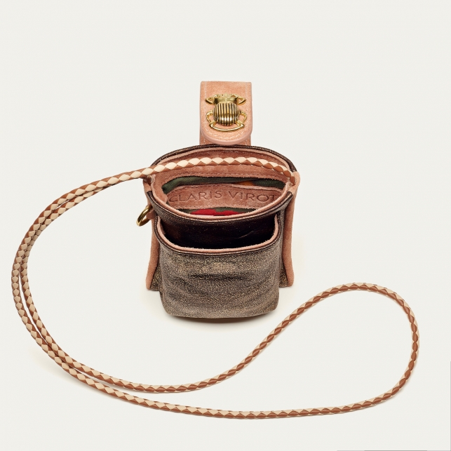 Golden Brown Leather Phone Bag Double Marcus