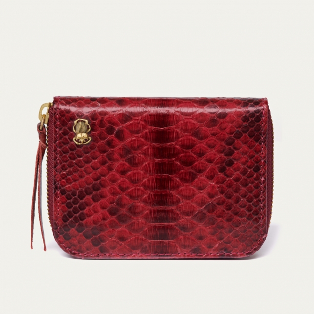 Burgundy Python Mini Bob Wallet