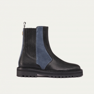 Bottines Chelsea Cuir Ziggy Noir Anthracite