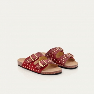 Python Suede Burgundy Odette Sandals