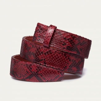 Burgundy Python Belt