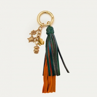 Porte Clés Fred Orange Vert Or